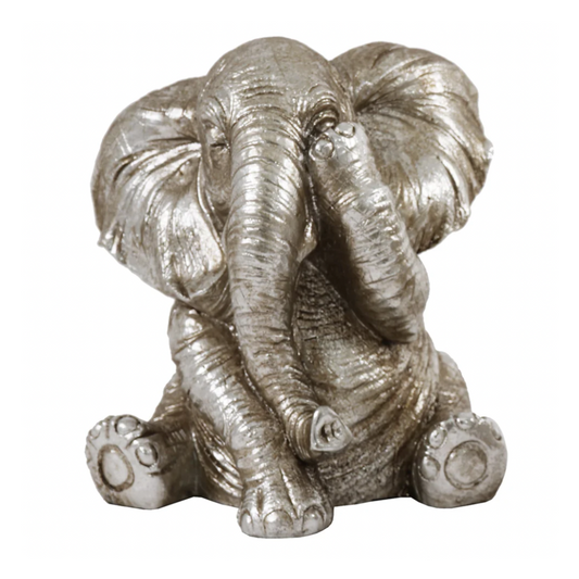 BROOKS See No Evil Elephant Sculpture Silver