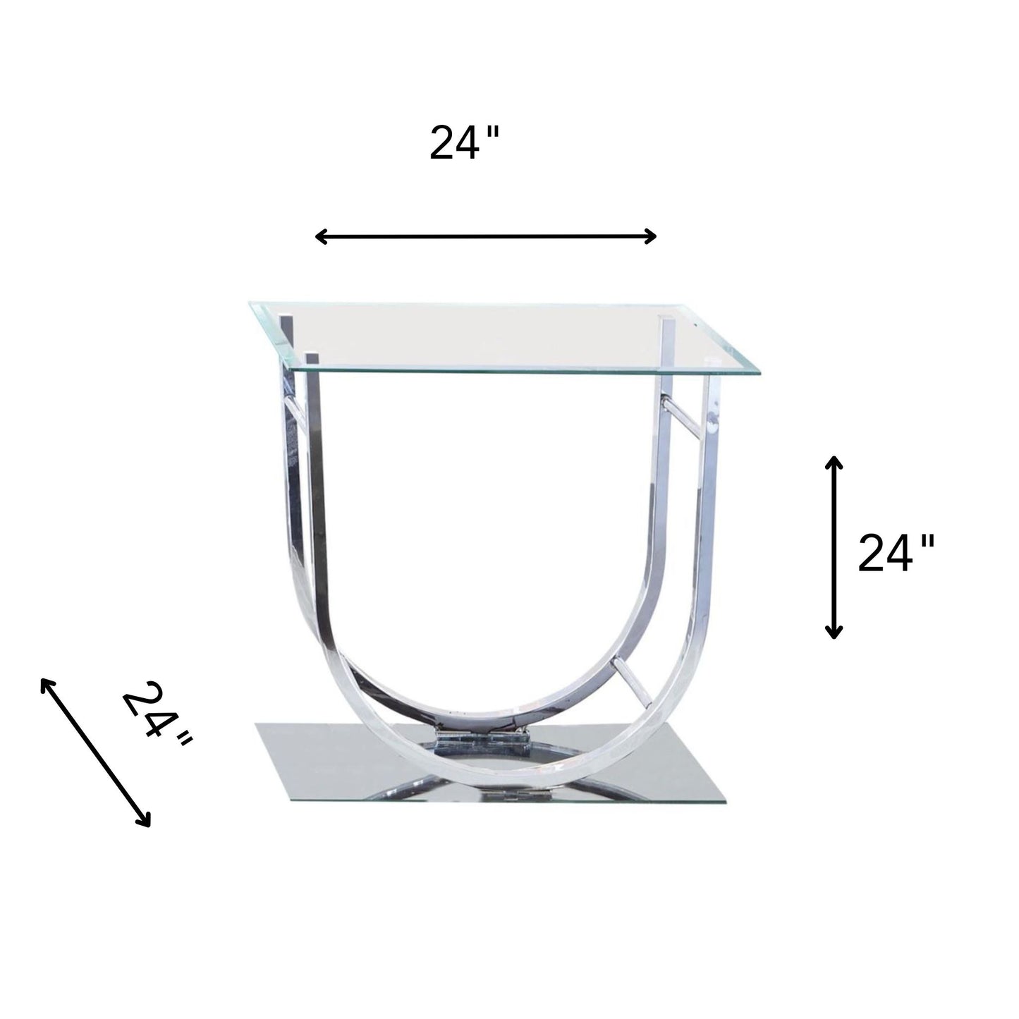 DANNY 24" Glass Top Side Table