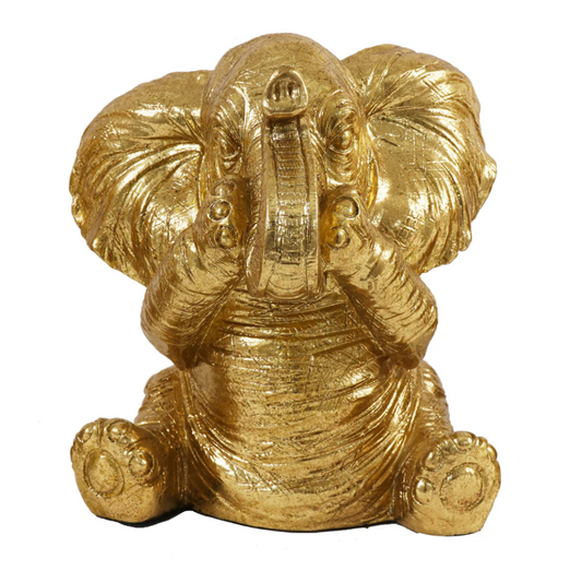 BROOKS Speak No Evil Elephant Sculpture Gold