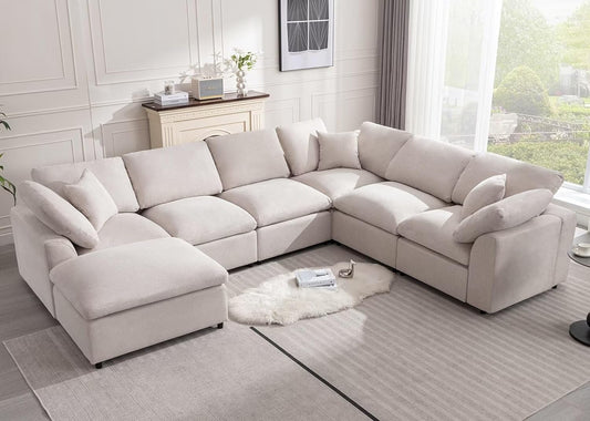 SINTEL Modern 7-Seater Modular Sectional Sofa Beige