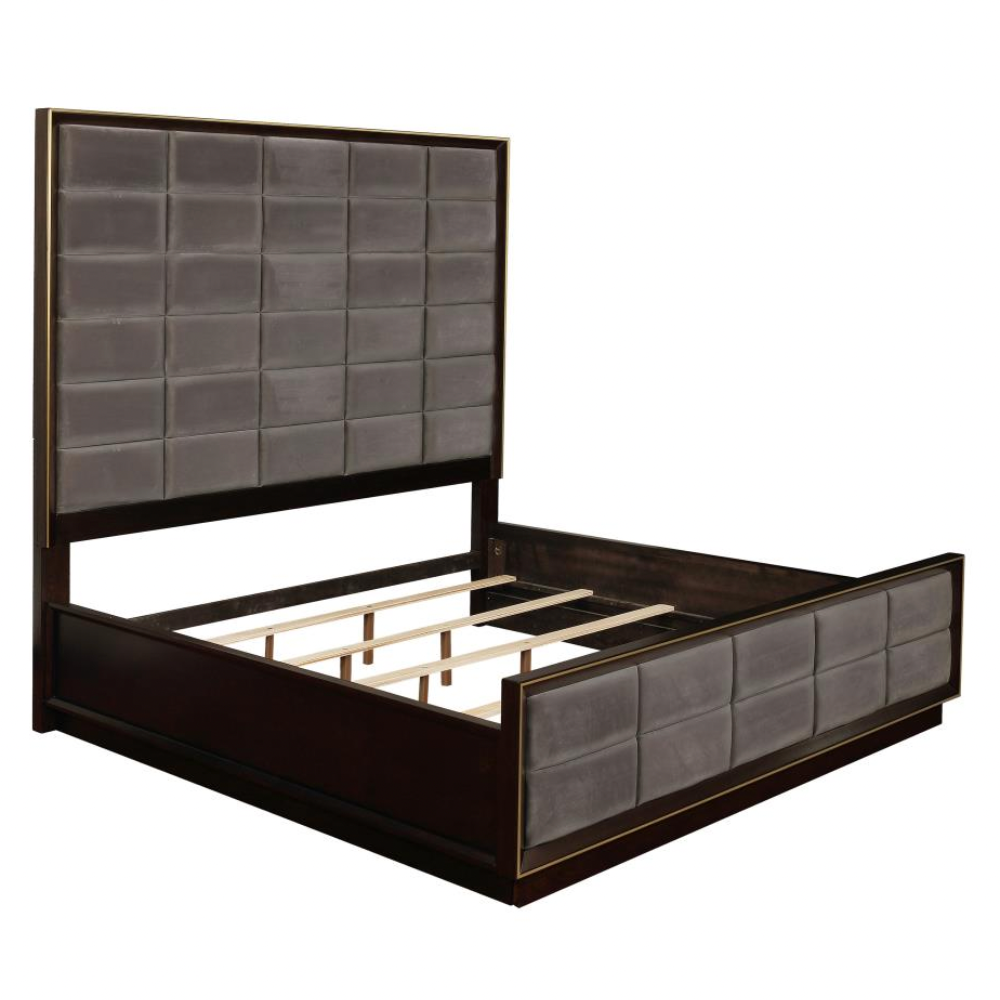 DURANGO Wood Eastern King Panel Bed Smoked Peppercorn