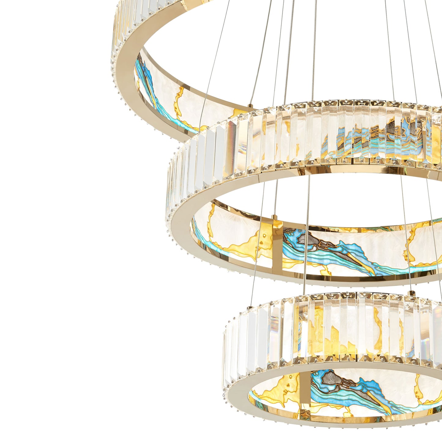 BOESEMAN Colorful Chandelier 3 Tiers Round