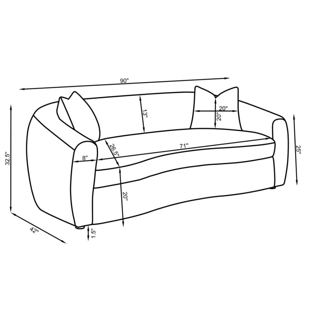 ISABELLA Faux Sheepskin Upholstered Sofa