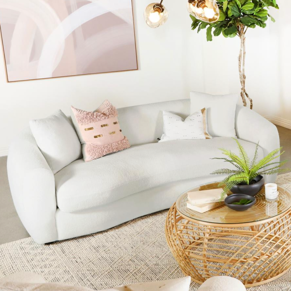 ISABELLA Faux Sheepskin Upholstered Sofa