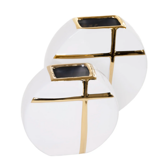 RUBY 8" Decorative Round Modern Vase Gold