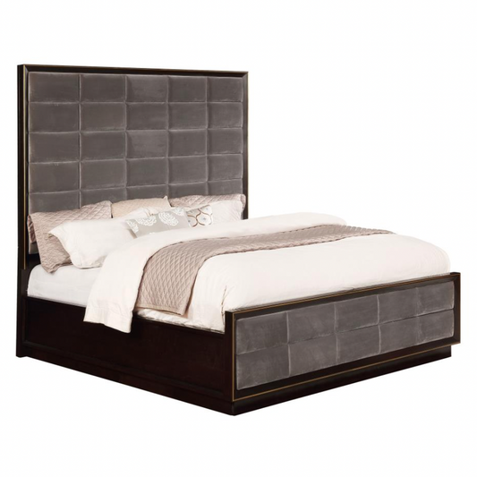 DURANGO Wood Eastern King Panel Bed Smoked Peppercorn
