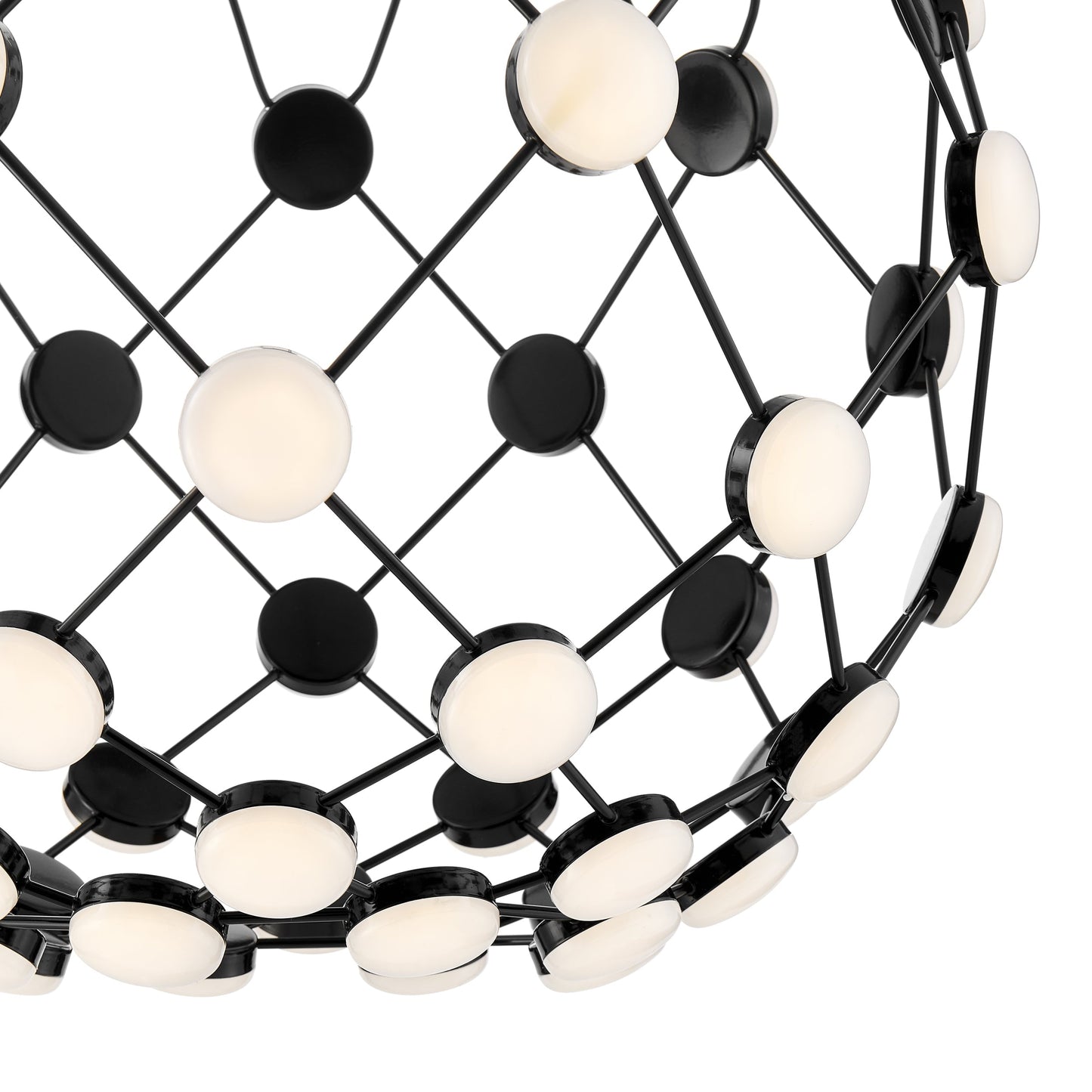 STROZZI Contemporary LED Basket Chandelier Medium Black