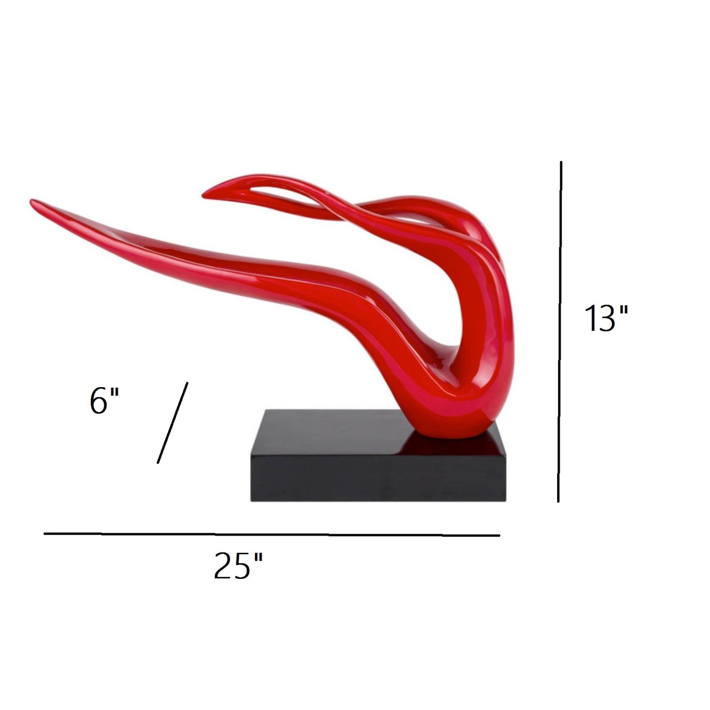 RAALS Abstract Ribbon Statue in Red