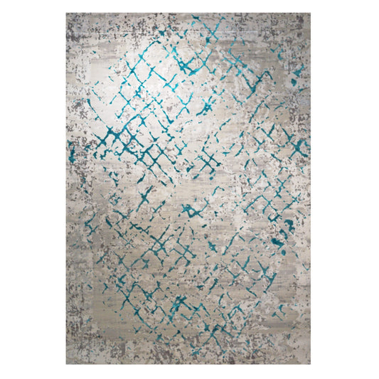 SYLVAN Turquoise Wave Grey Rug 7.5"