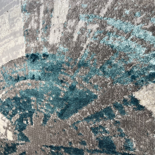 STORMI Turquoise Circular Design Rug