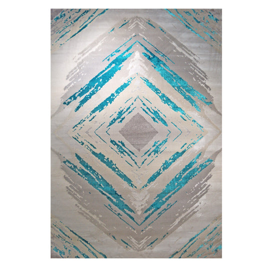 QUIN Turquoise Triangle Rug
