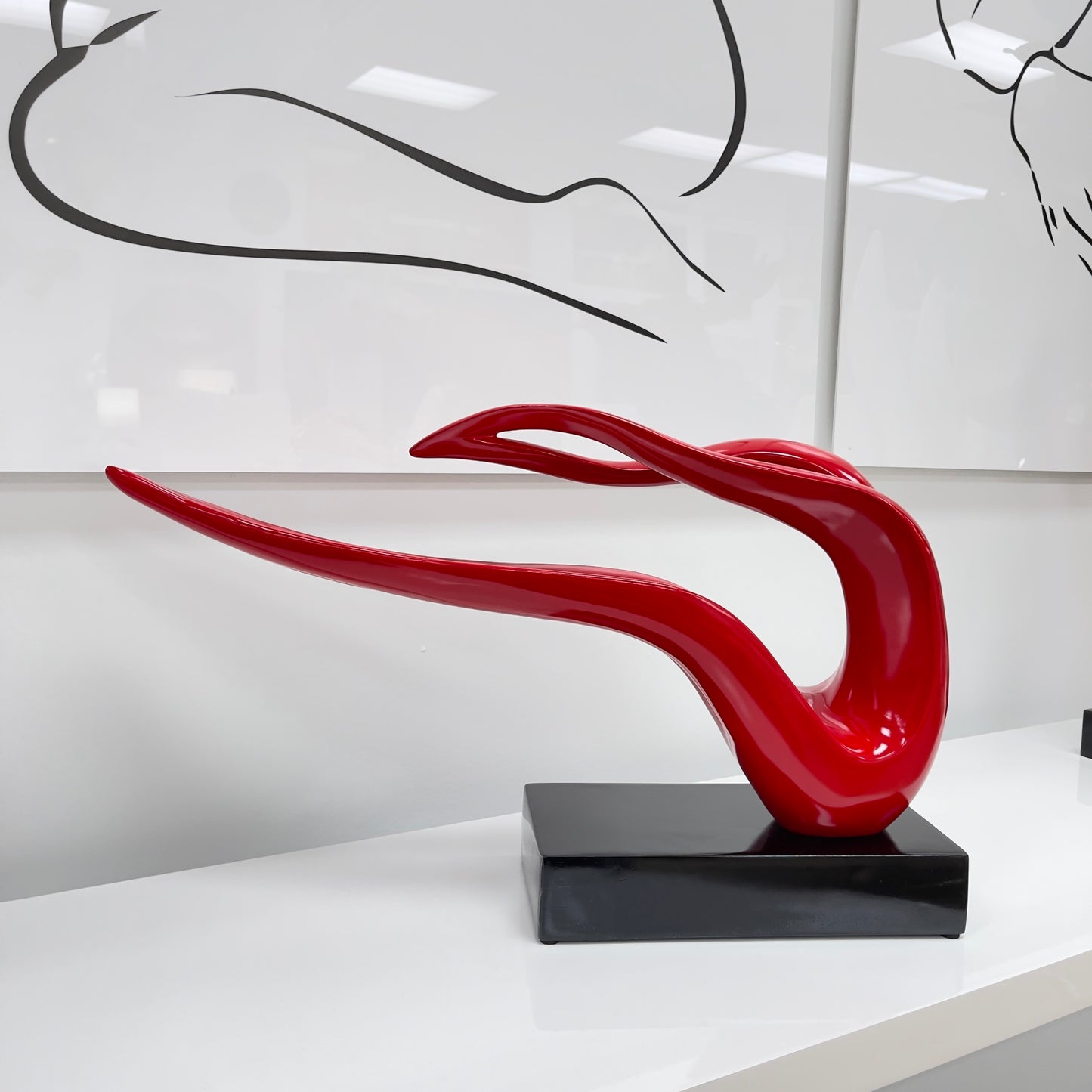 RAALS Abstract Ribbon Statue in Red