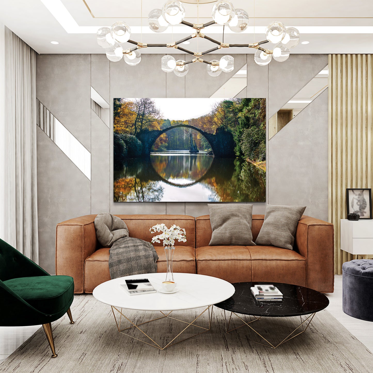 TRANQUIL Forest Lake View Modern Wall Art