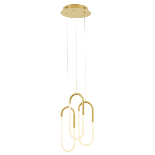 SABLE LED Three Clips Chandelier Sandy Gold