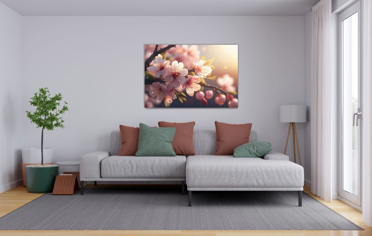 SAKURA Cherry Blossoms in Spring Modern Wall Art