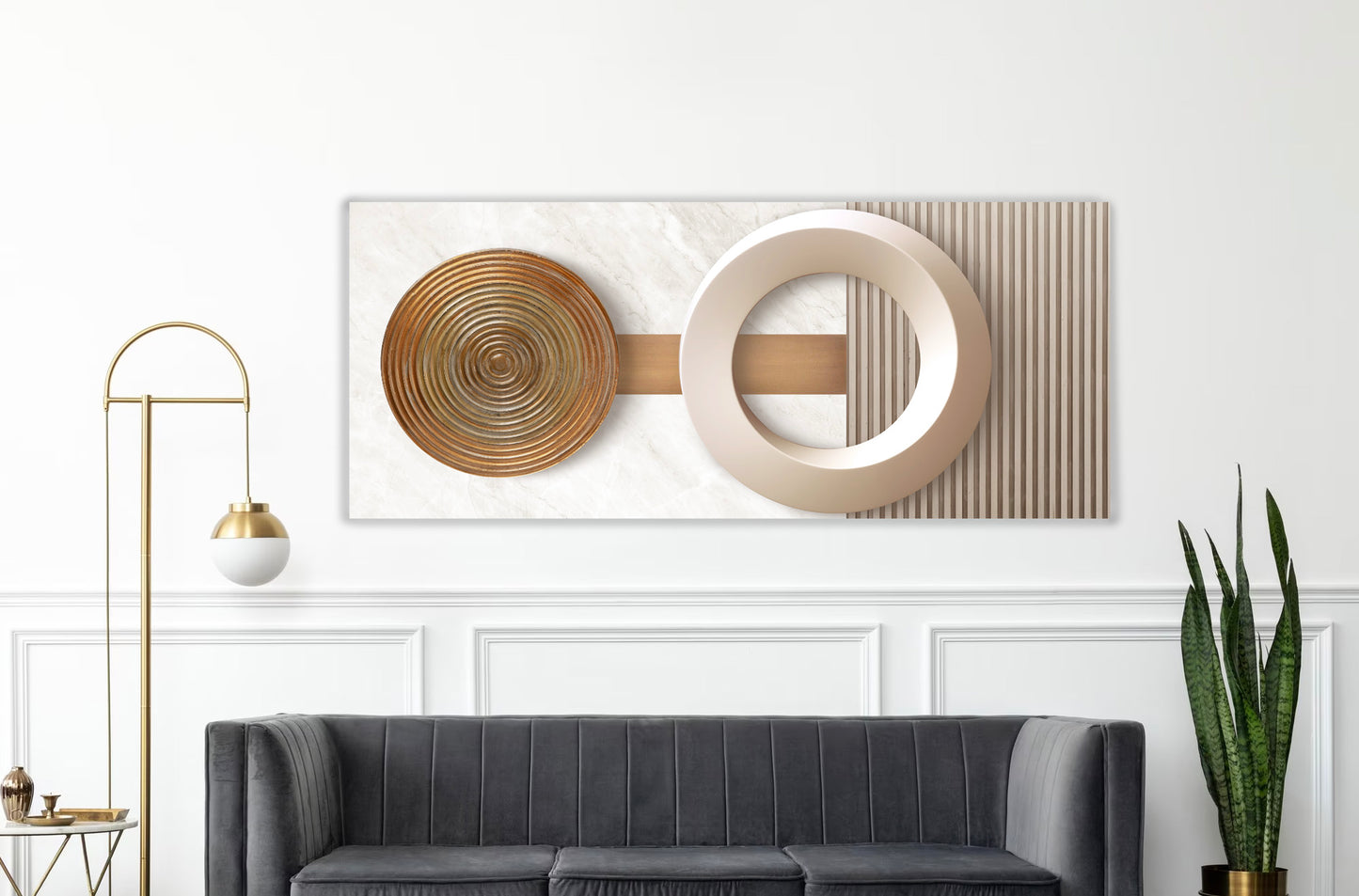 LONE Marble With Wooden Details Wall Art Print