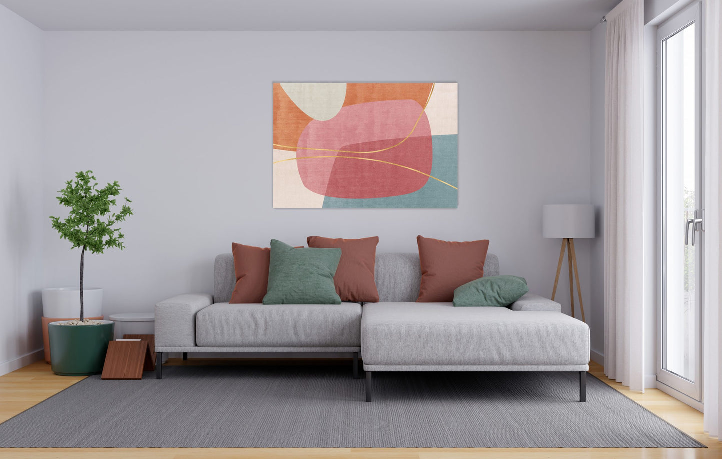 ROSA Pink Abstract Modern Wall Art
