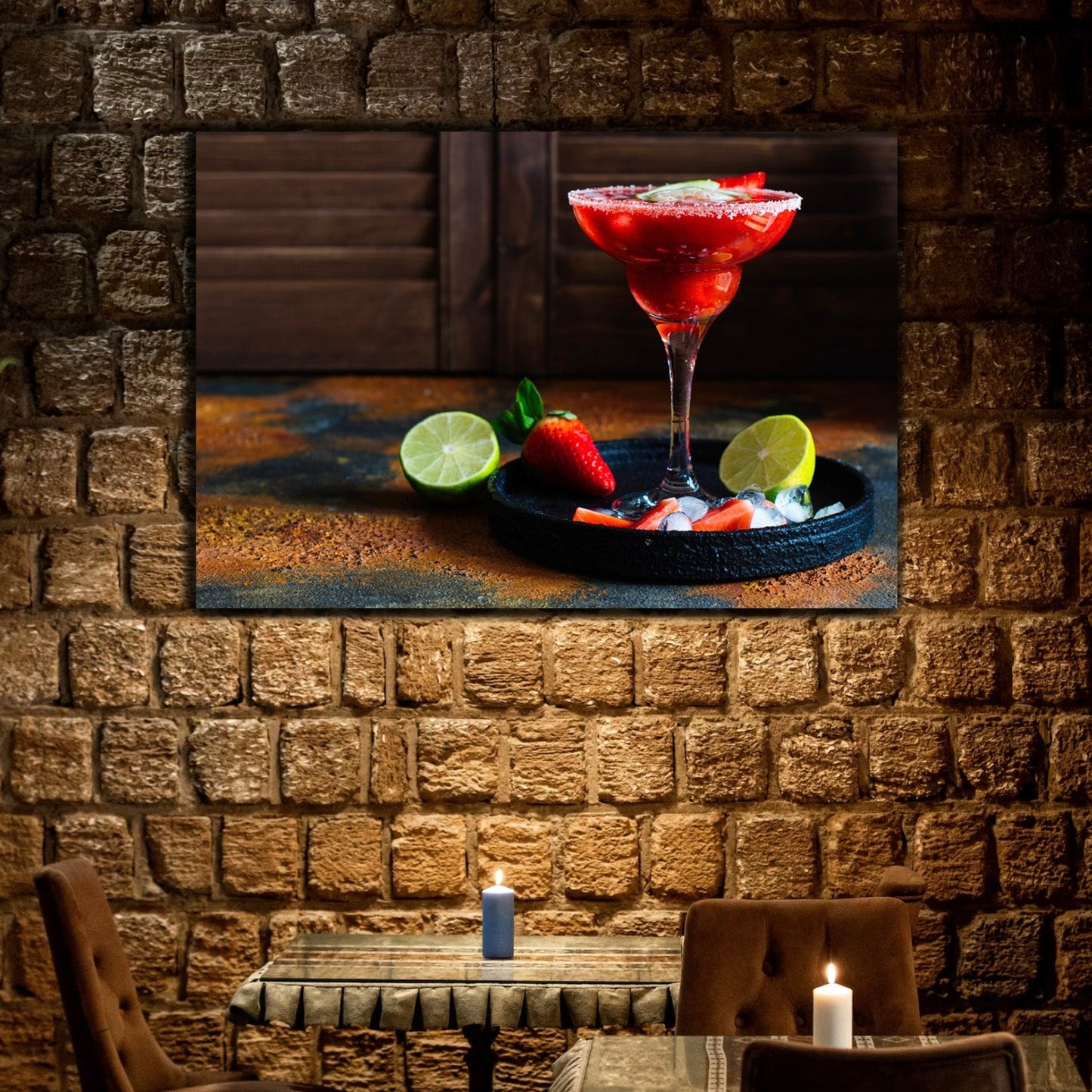 STRAWBERRY Cocktail Modern Wall Art