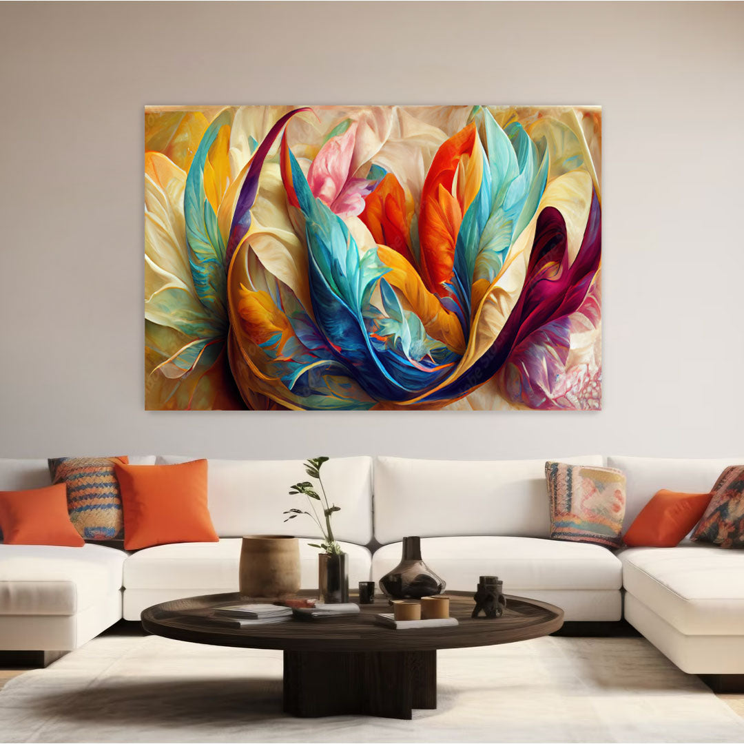 KAI Colorful Feather Wall Art Print