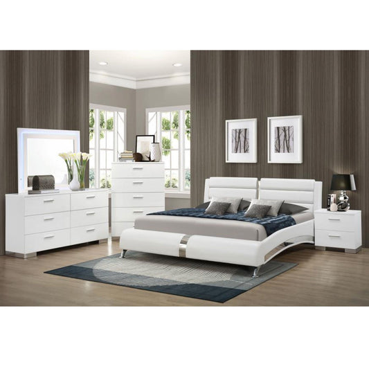 JEREMAINE 5-piece Eastern King Bedroom Set with LED Mirror