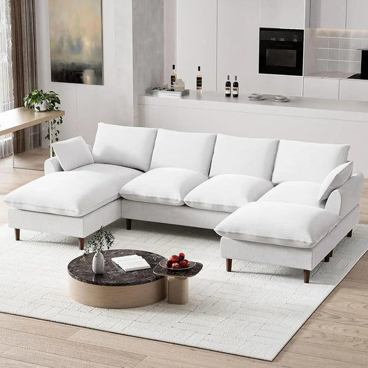 VETRA 112" Modular Sectional Cloud Sofa White