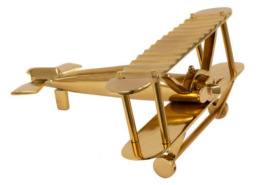 BELLA Tabletop Vintage Plane Sculpture Gold