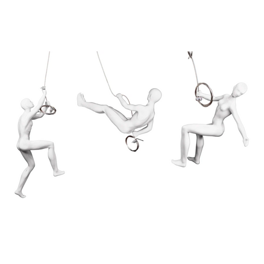 LARK 3pc Wall Climbers Accent Sculptures White