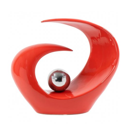 ALDEN Wave Clash Abstract Sculpture Red