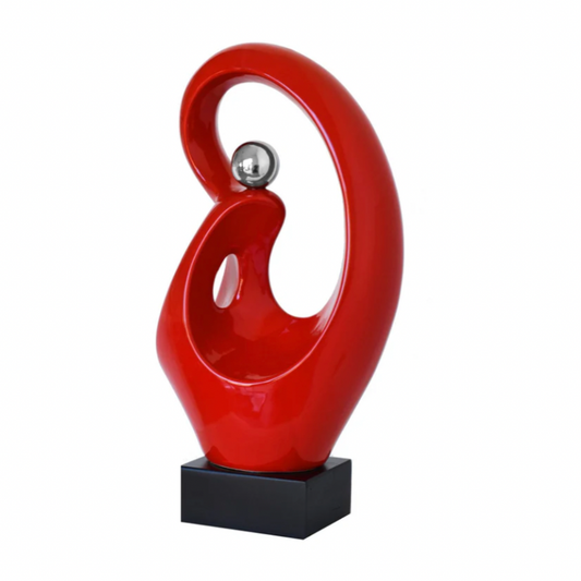 NABILA Abstract Tabletop Sculpture Red