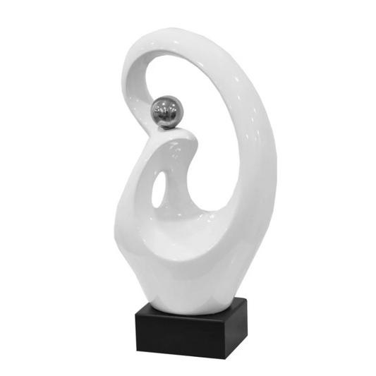 NABILA Abstract Tabletop Sculpture White