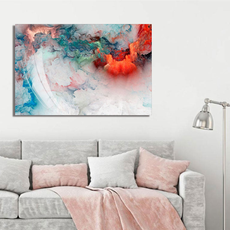 STORM Turquoise Abstract Wall Art Print