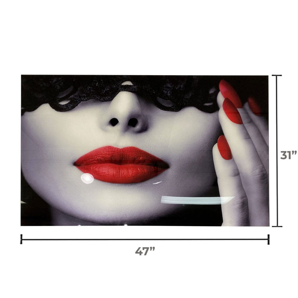 SCARLET Red-Lipped Beauty Portrait Modern Wall Art