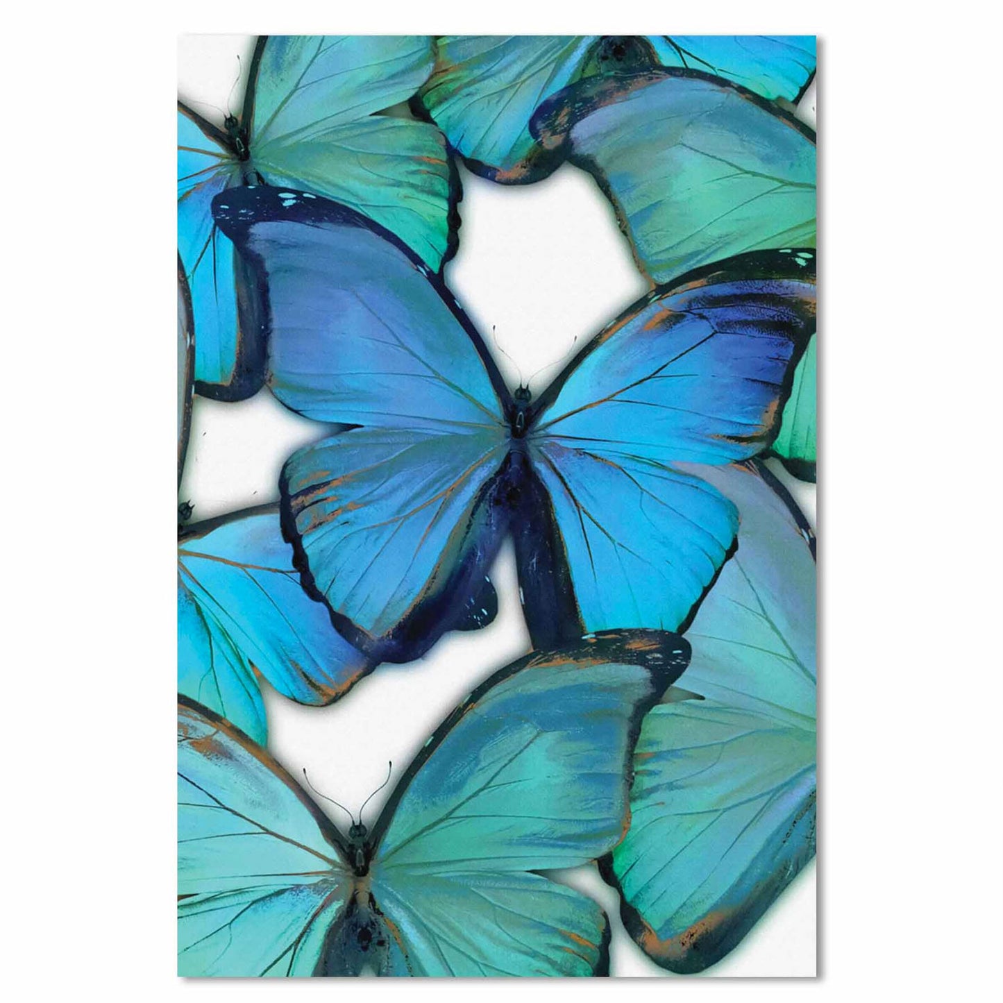 GRACE Radiant Blue Butterflies Modern Wall Art