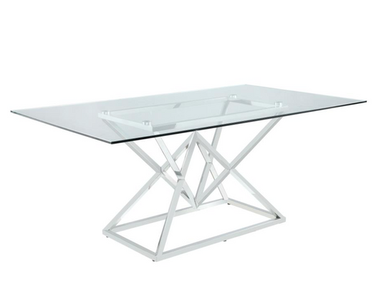BEAUFORT Rectangle Glass Top Dining Table