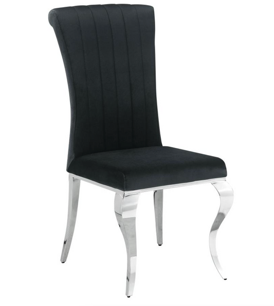 CARONE Upholstered Side Chairs Black