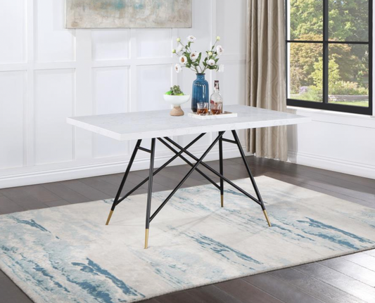 GABRIELLE Rectangular Marble Top Dining Table