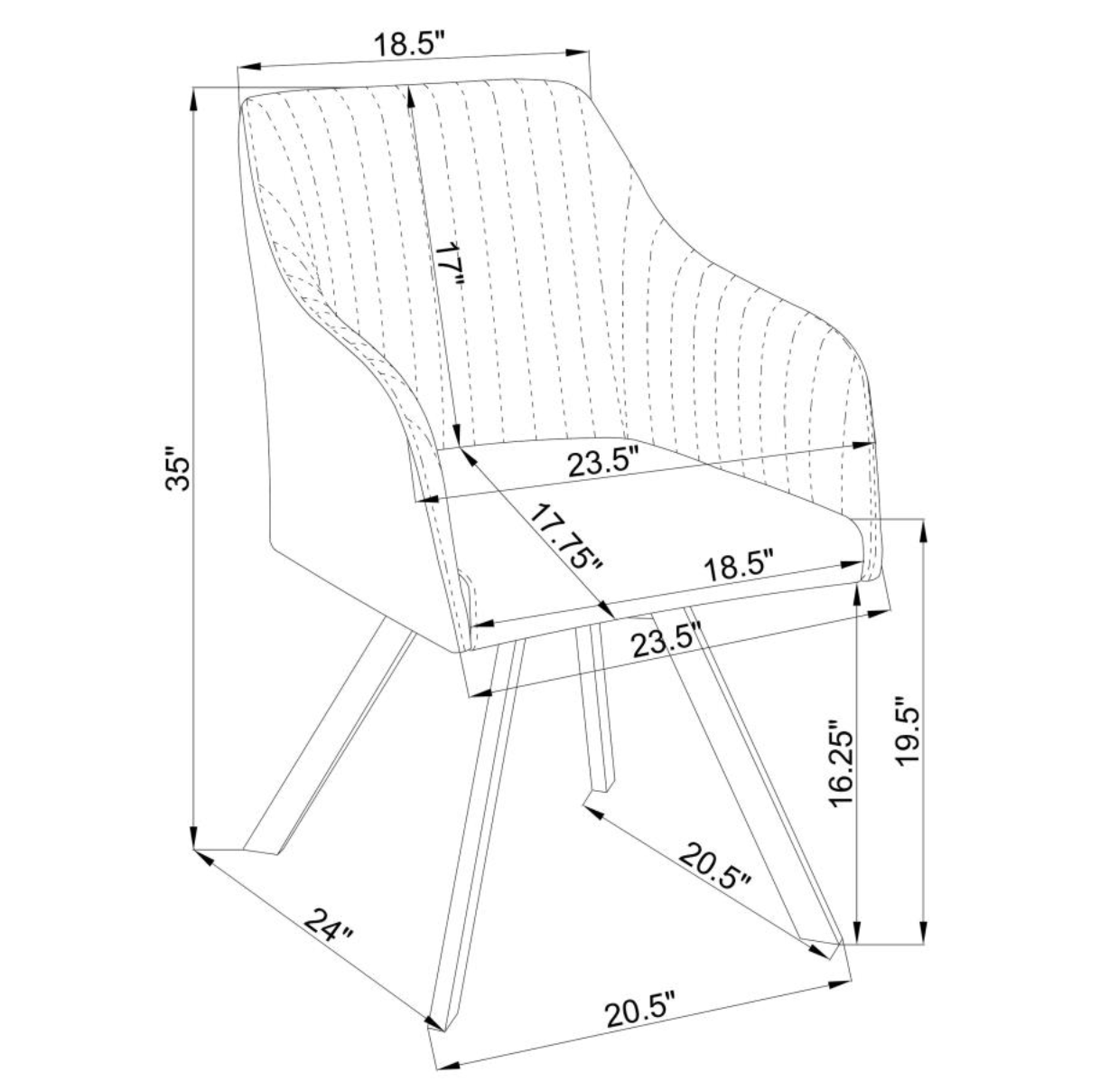 ARIKA Back Swivel Dining Chair