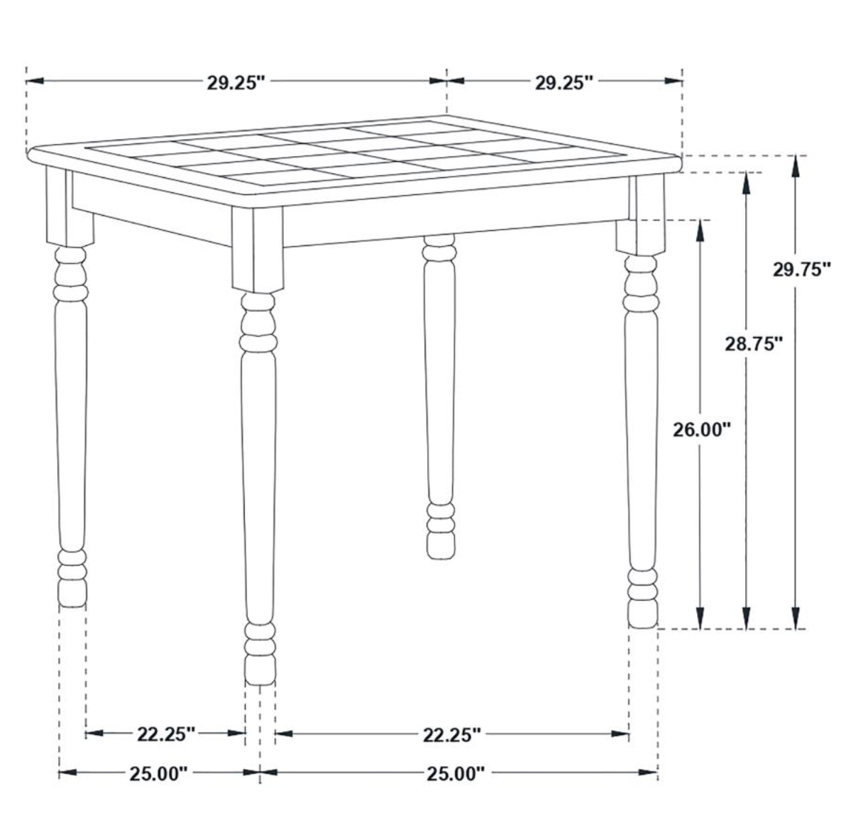 CARLENE 5-piece Square Dining Table