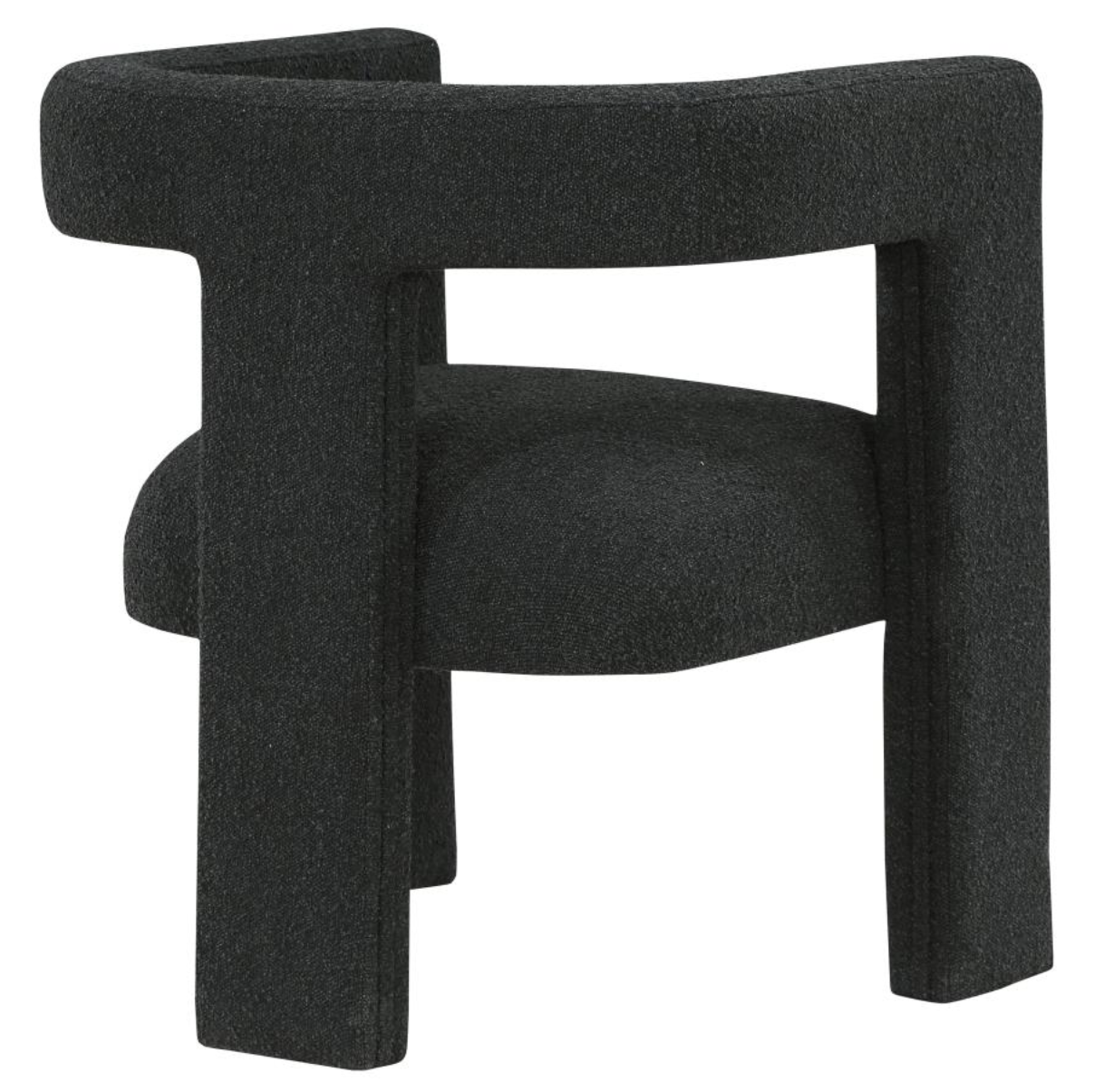 PETRA Boucle Upholstered Accent Side Chair Black