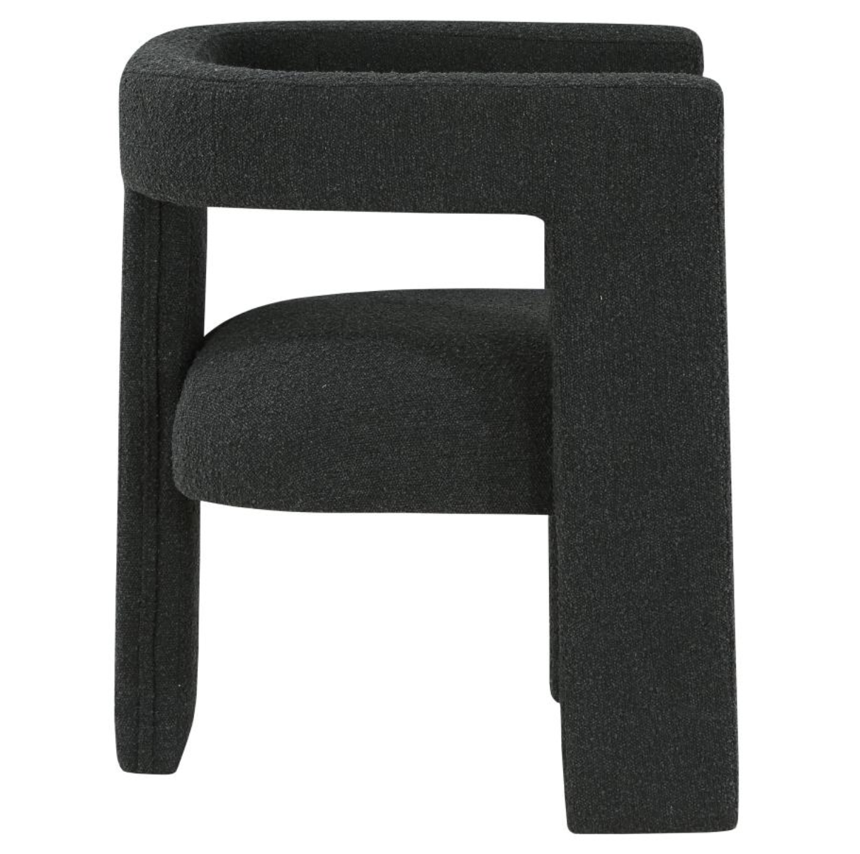 PETRA Boucle Upholstered Accent Side Chair Black
