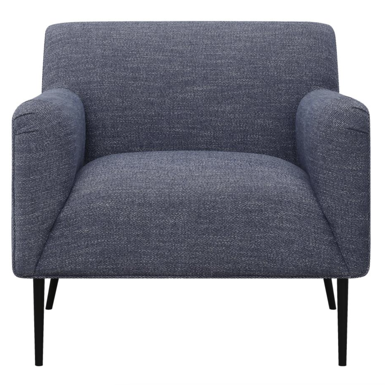 DARLENE Upholstered Track Arms Accent Chair Navy Blue