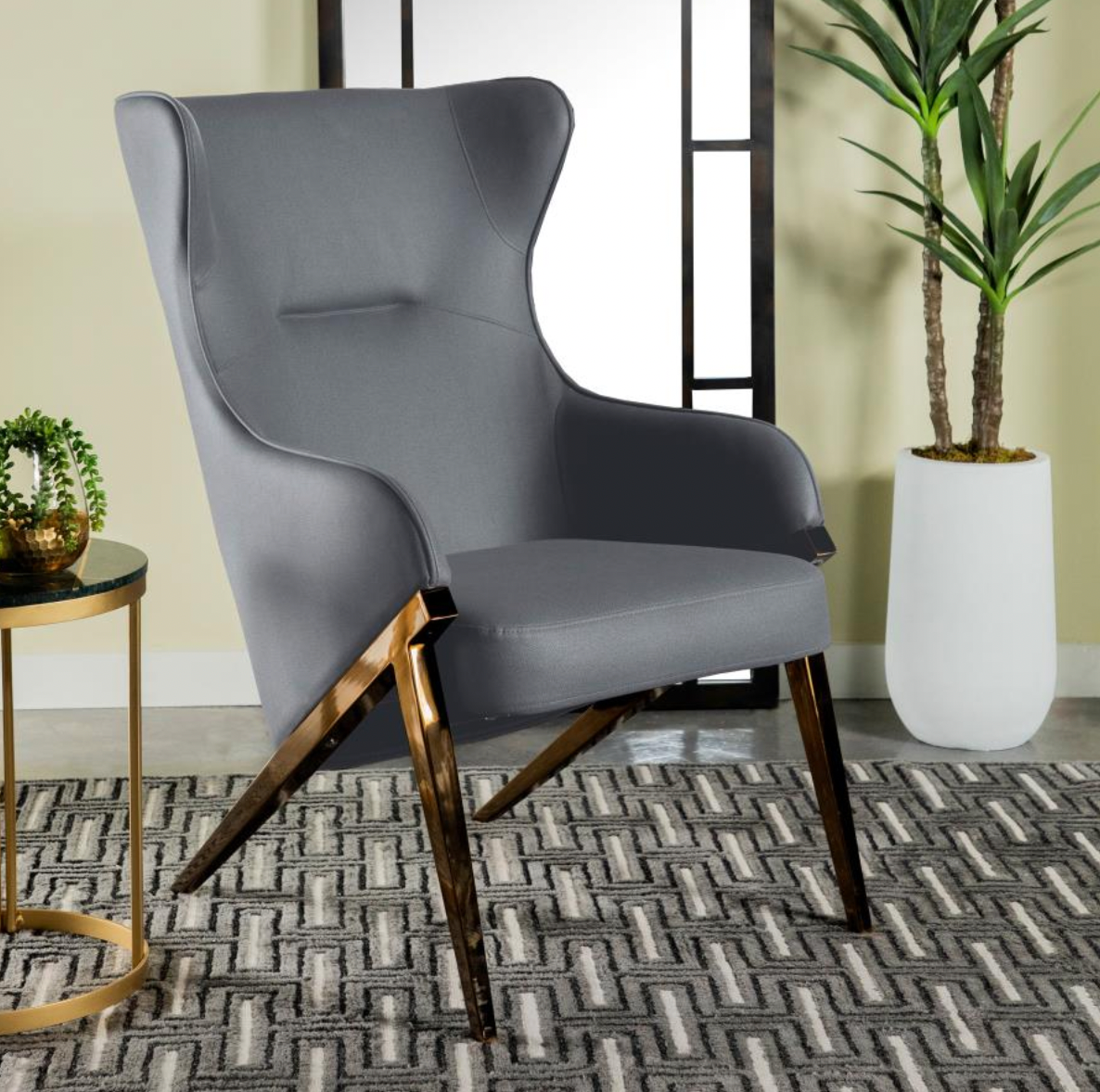 WALKER Upholstered Accent Chair Grey