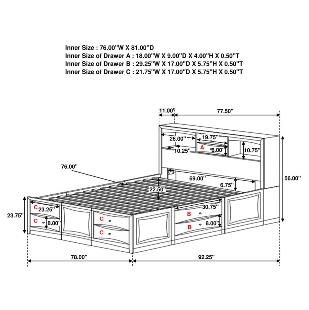PHOENIX 10-drawer Eastern King Bed