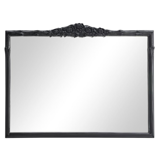 SLYVIE French Provincial Rectangular Mantle Mirror Black
