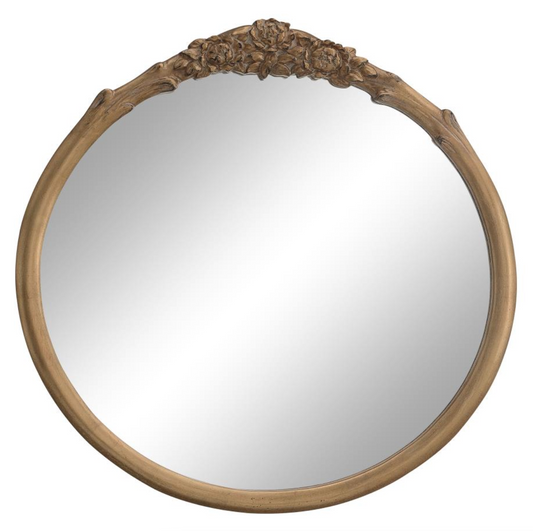 SLYVIE French Provincial Round Wall Mirror Brown