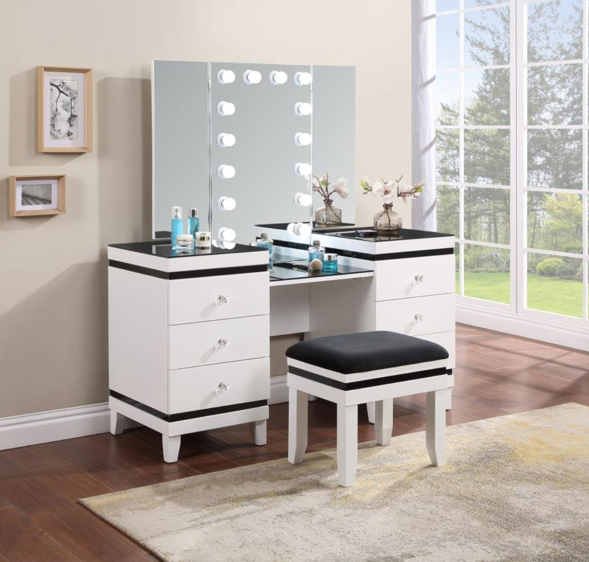 TALEI 6-drawer Vanity Set with Lighting