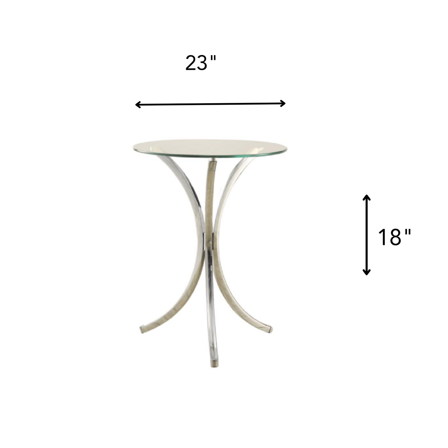 LUISE Glass Top Snack End Table