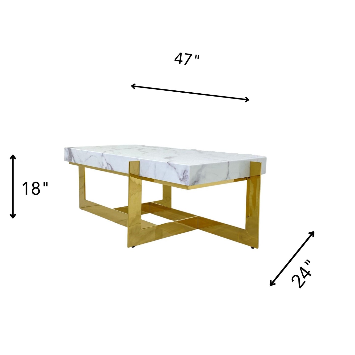 BRENDA Gold and Stone Coffee Table