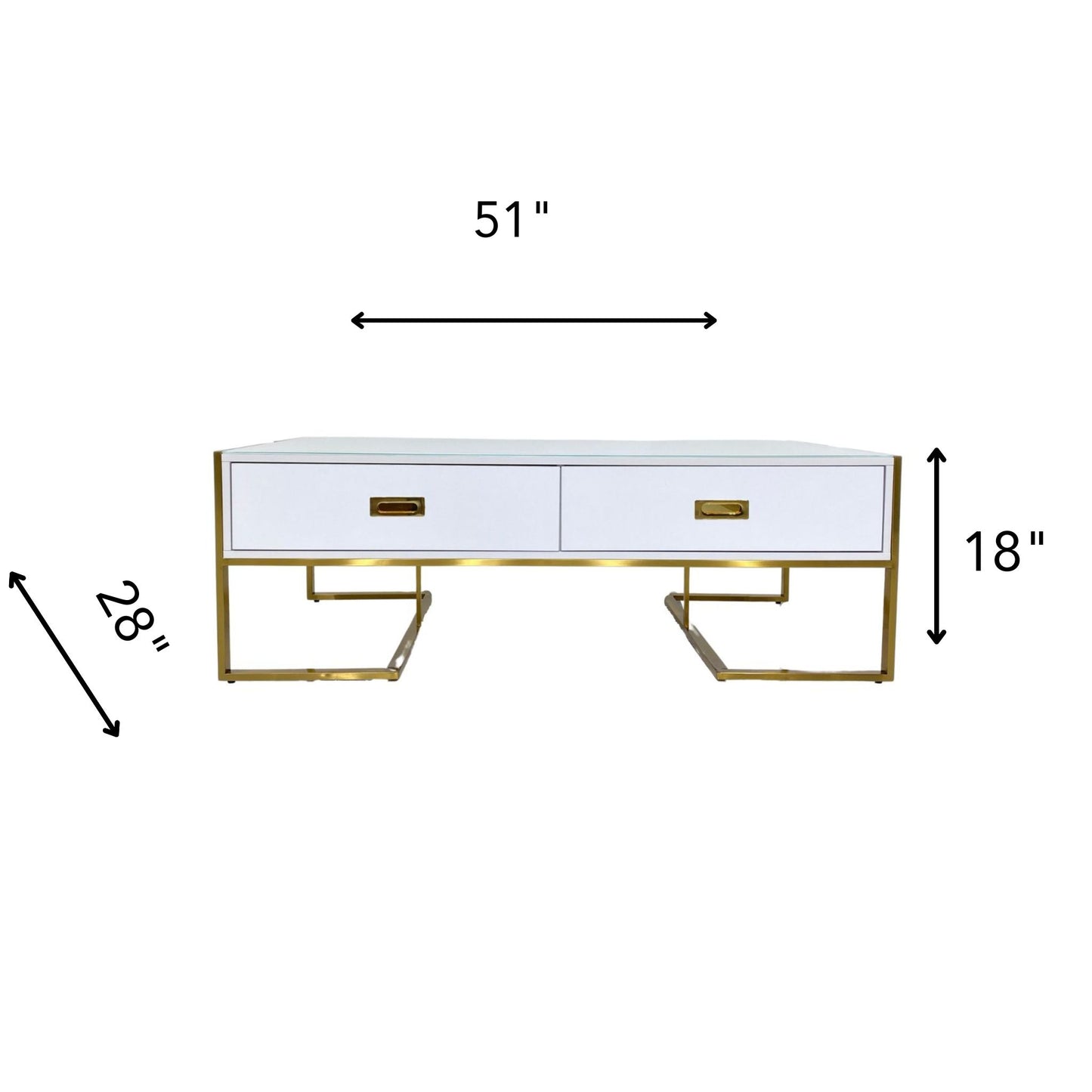 MARE Coffee Table Glossy White & Gold