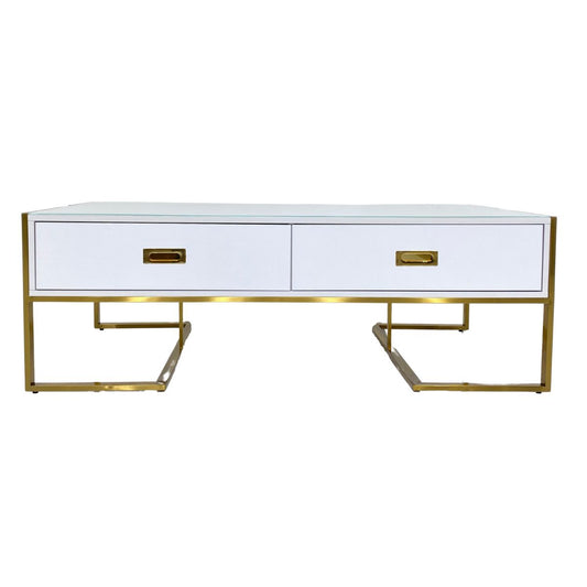 MARE Coffee Table Glossy White & Gold